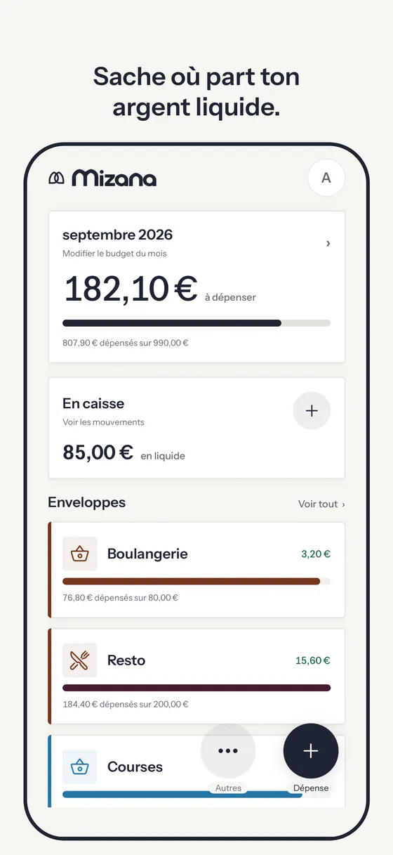 Sache où part ton argent liquide.